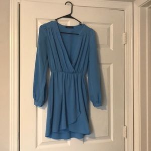 Blue wrap dress